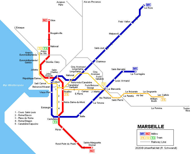 Où se trouvent les arrêts de métro à Marseille