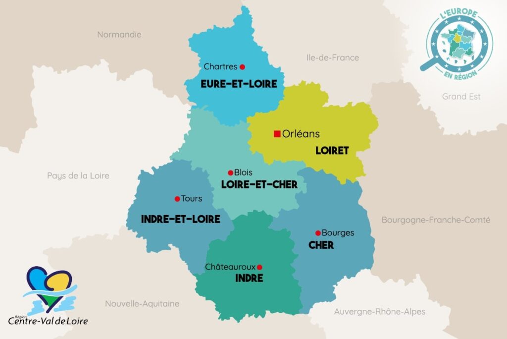 Quels sont les départements de la région Centre-Val de Loire