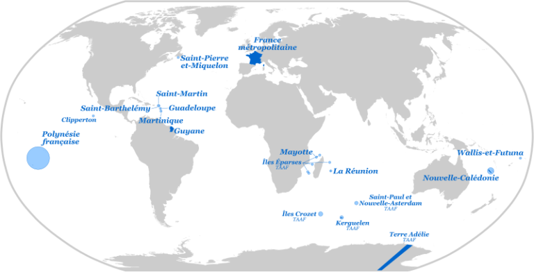 carte des iles francaises dans le monde