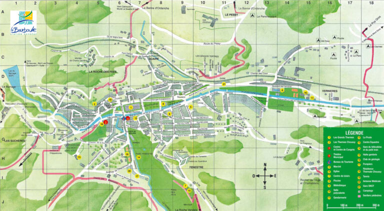 carte des routes entre la bourboule et le mont dore