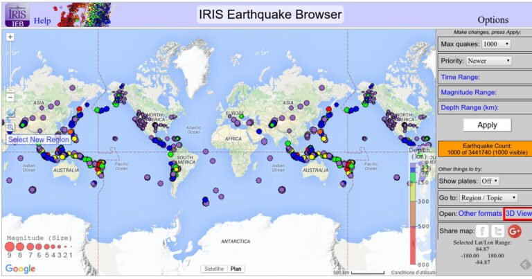 Quel est le meilleur site pour suivre les tremblements de terre en temps réel 23 carte des tremblements de terre en temps reel