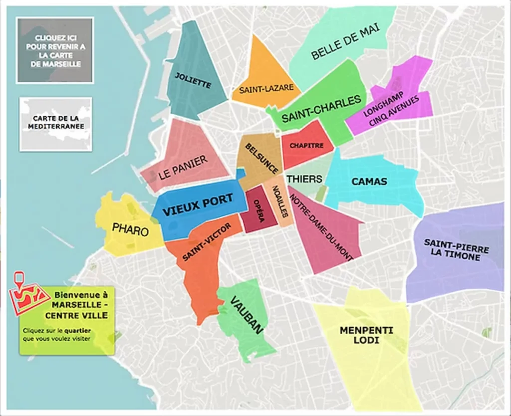 Quel est le plan détaillé de Marseille par arrondissement