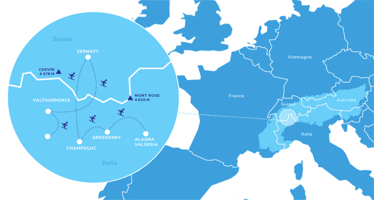 cartes du mont rose sur une table