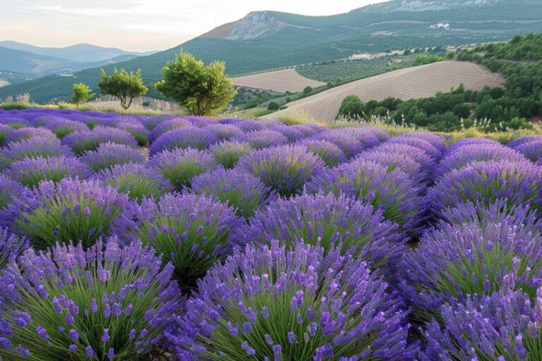 champ de lavande en pleine floraison