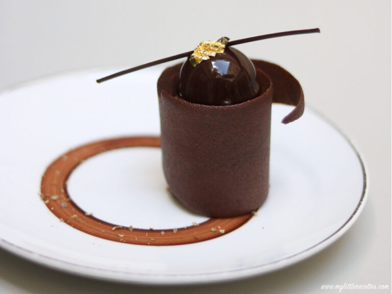 coques en chocolat sur une assiette elegante