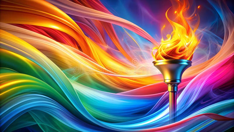 flamme olympique coloree et dynamique