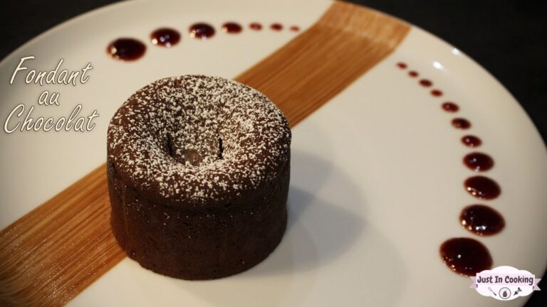 gateau au chocolat mi cuit avec coulis coulant