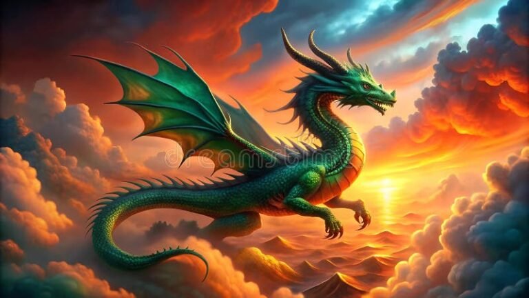 Que signifie l'expression "en présence des six dragons" 29 illustration de six dragons majestueux