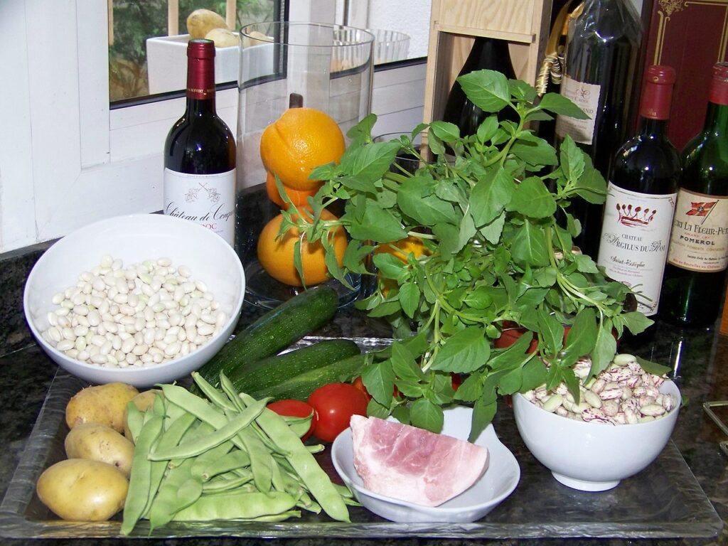 ingredients frais pour soupe au pistou