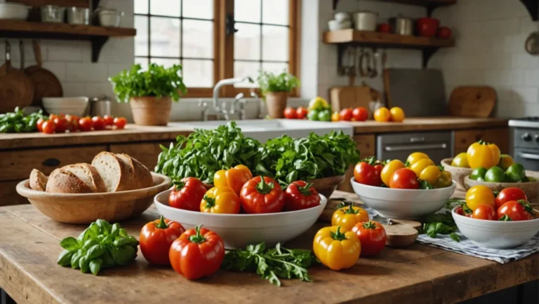 ingredients frais sur une table de cuisine