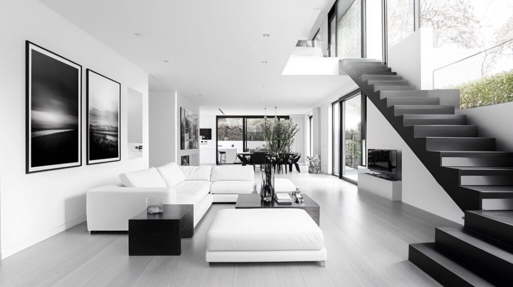 interieur contraste noir et blanc elegant