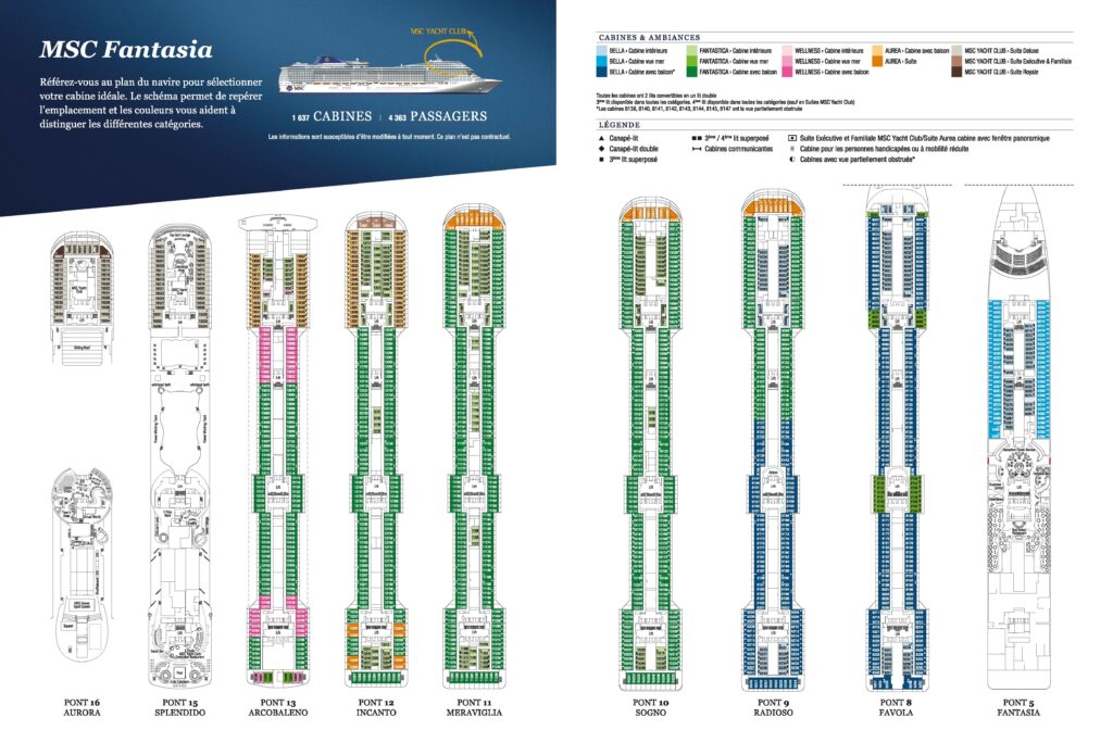 Quel est le plan des cabines sur le MSC Fantasia