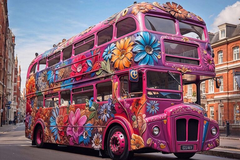 un bus a imperiale en ville