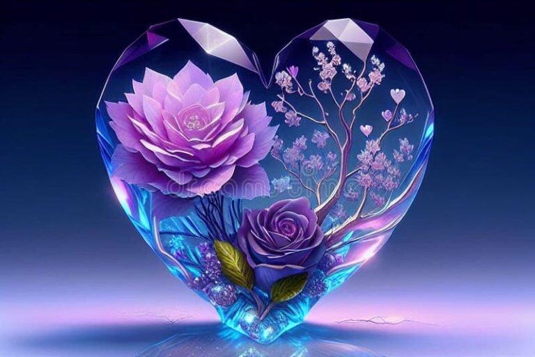 un coeur lumineux avec des fleurs