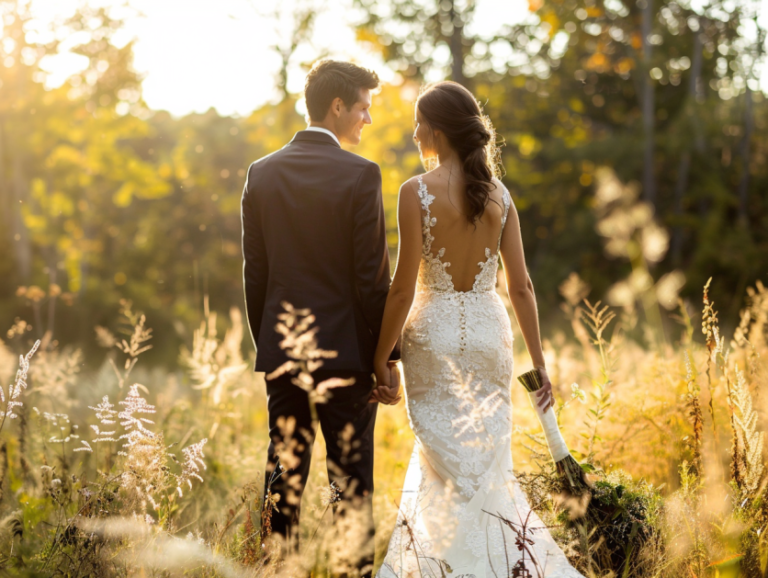 un couple heureux lors de leur mariage