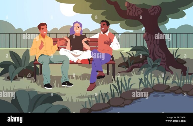 De quoi tu nous parles mec : une expression à comprendre 26 un groupe damis en conversation animee