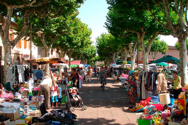 une brocante animee en plein air