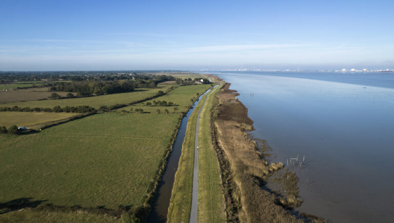 vue aerienne de lestuaire et installations