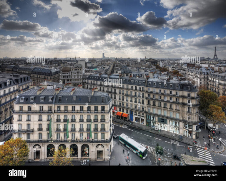vue aerienne des grands boulevards a paris