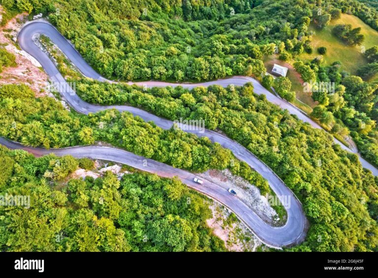 vue aerienne des routes de montagne