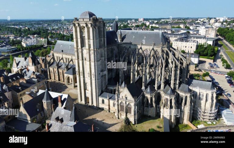 vue panoramique de la cathedrale du mans