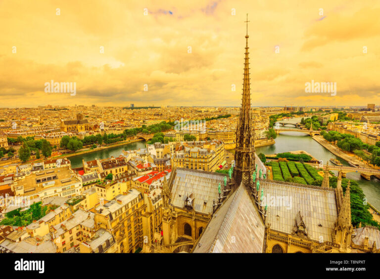 vue panoramique de la fleche de notre dame