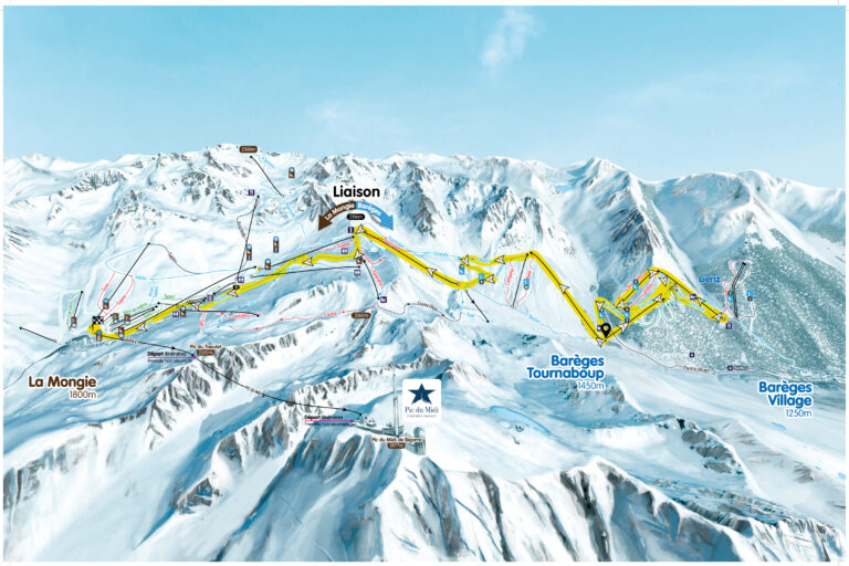 vue panoramique des pistes dans les pyrenees